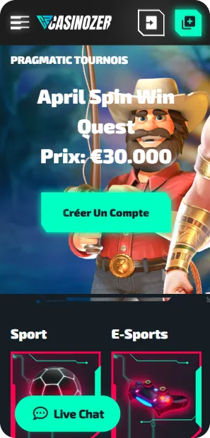 Casinozer - Home screen