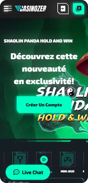 Casinozer - Live screen